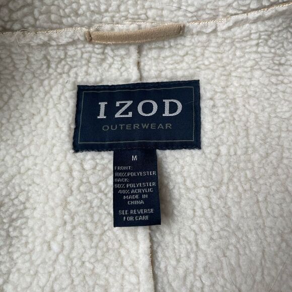 Izod faux suede shearling coat with embroidery size medium - Picture 5 of 8